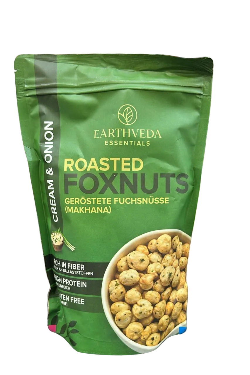 Earthveda Roasted Foxnuts(Makhana) - Cream & Onion 40gm
