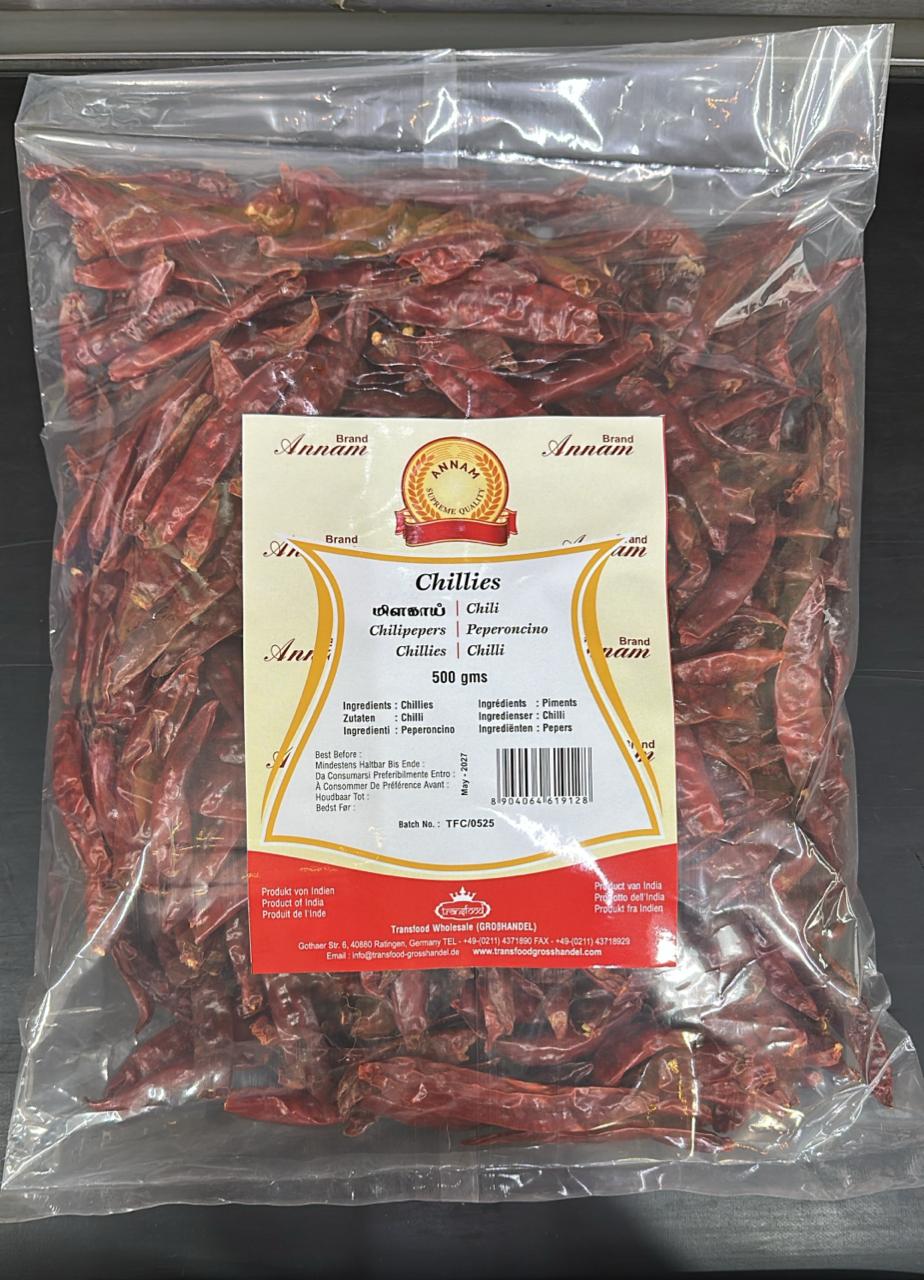 Annam Dried Red Chillies 500gm