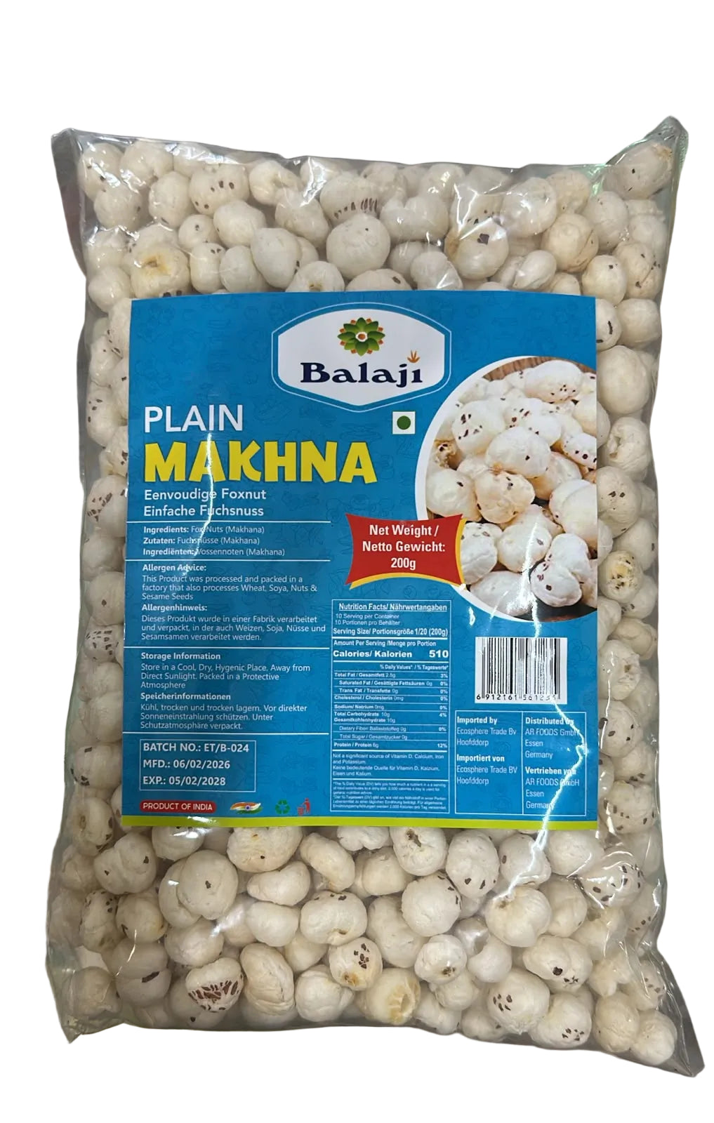 Balaji Plain Makhana(Foxnut) 200gm - Spice Village