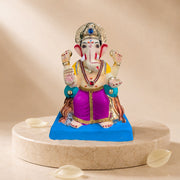 Ganesh Idol 12"  Home Visarjan Kacchi Mitti Eco Friendly(Diamond) Design 5