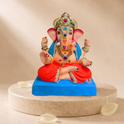 Ganesh Idol 12"  Home Visarjan Kacchi Mitti Eco Friendly(Diamond) Design 6