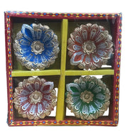 Premium Decorated Fancy Diya - Pack of 4