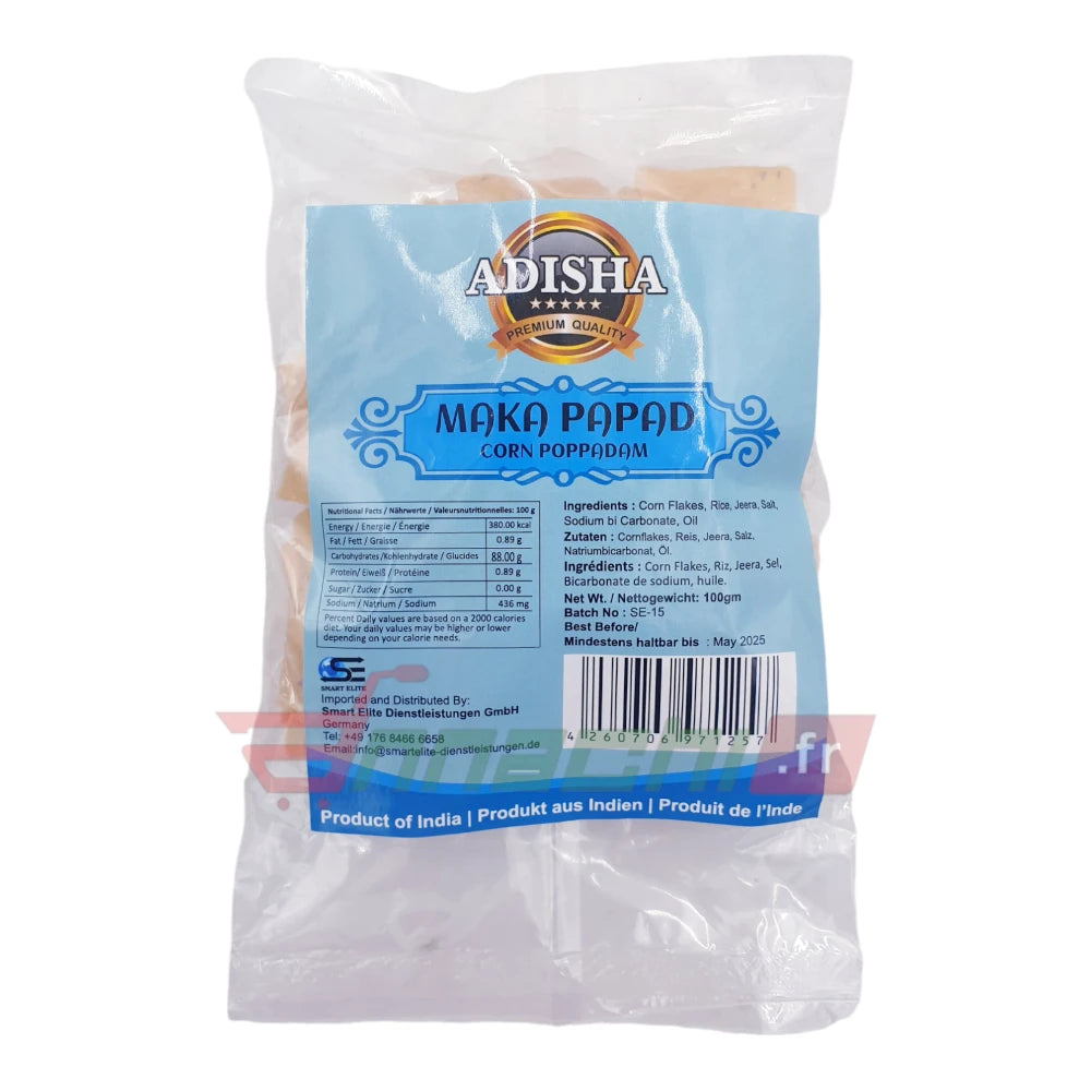 Adisha Makka(Corn) Papad 100gm - Spice Village