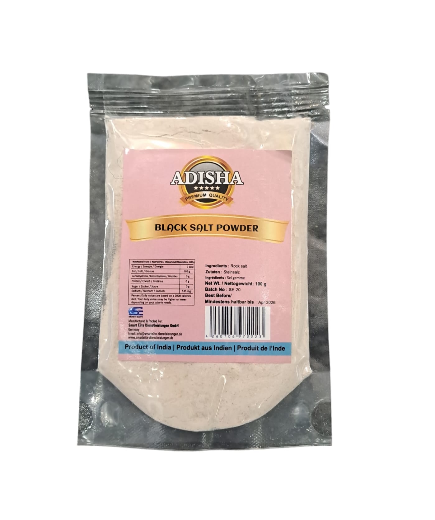 Adisha Black Salt Powder 100gm - Spice Village