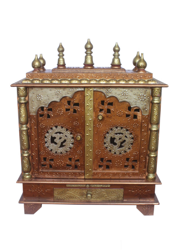 Elegant Wooden Mandir "Deva Niwas" (Residence of the Gods) Copper - Spice Village