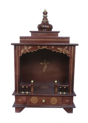 Elegant Wooden Mandir "Dharma Sanskriti" (Culture of Righteousness) Dark Brown - Spice Village