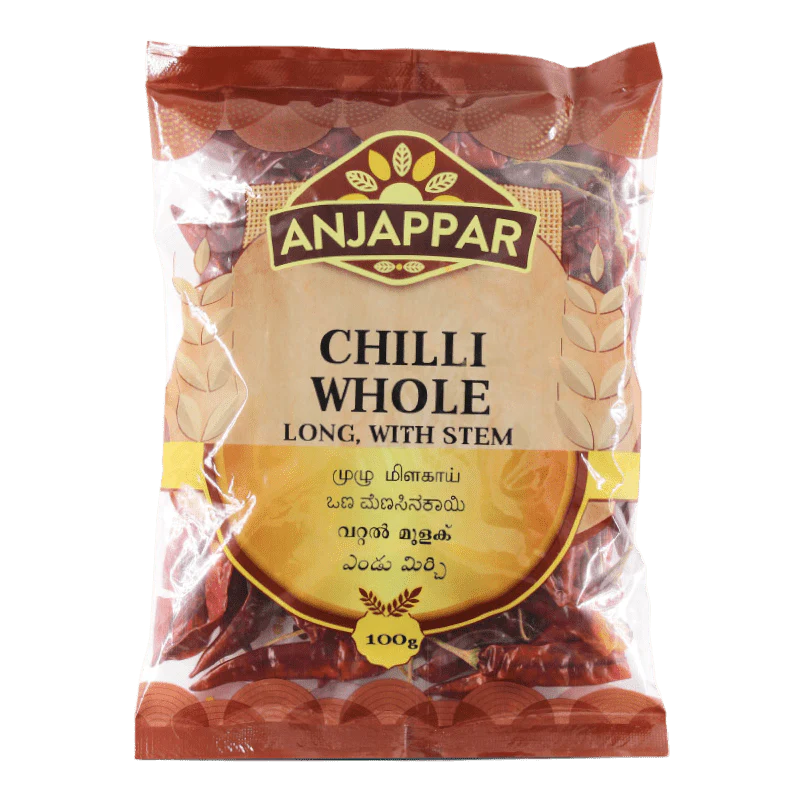 Anjappar Dried Chilli Whole 100gm - Spice Village