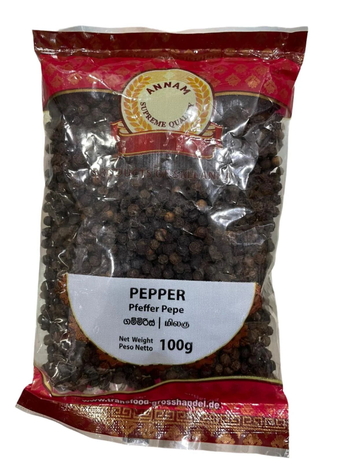 Annam Black Pepper Whole 100gm - Spice Village