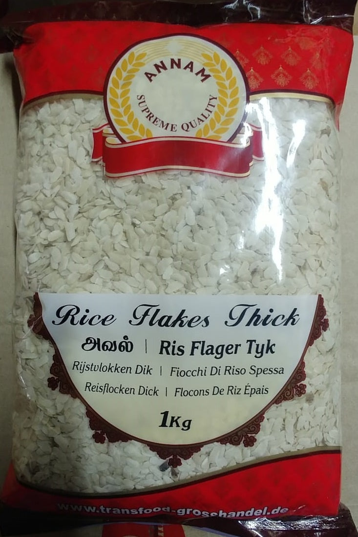 Annam Rice Flakes (Poha/Powa) Thick 1kg - Spice Village