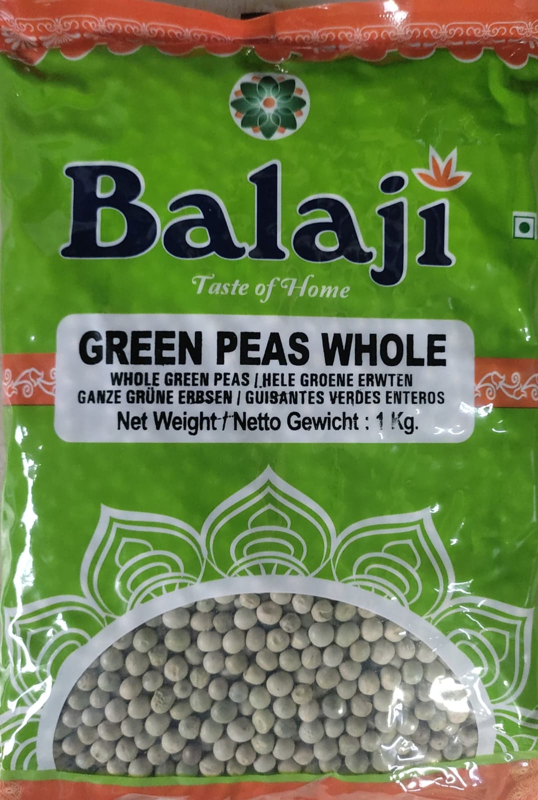 Balaji Green Peas Whole 1kg - Spice Village