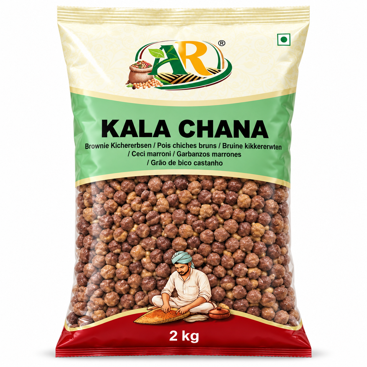 AR Kala Chana (Brown Chickpeas) 2kg - front of pack