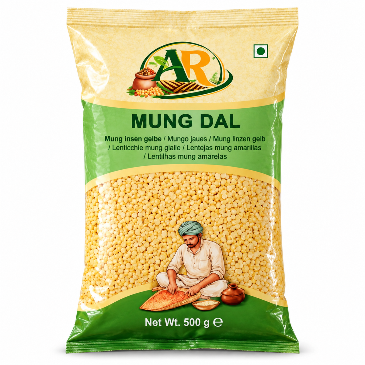 AR Mung Dal (Moong Dal) 500g - front of pack