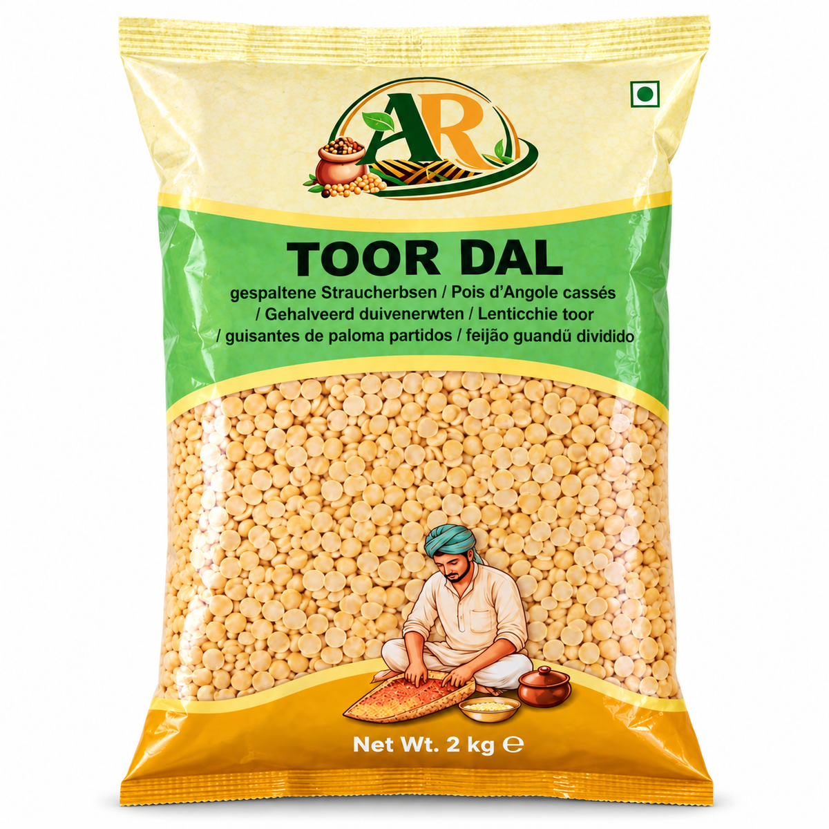 AR Toor Dal 2kg - front of pack
