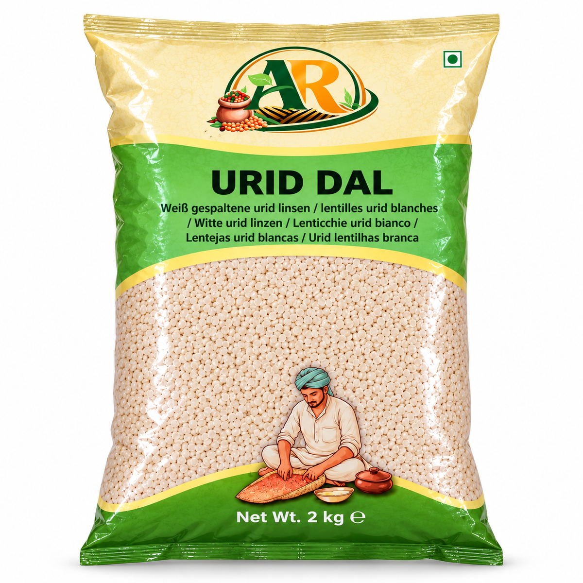 AR Urid Dal 2kg - front of pack