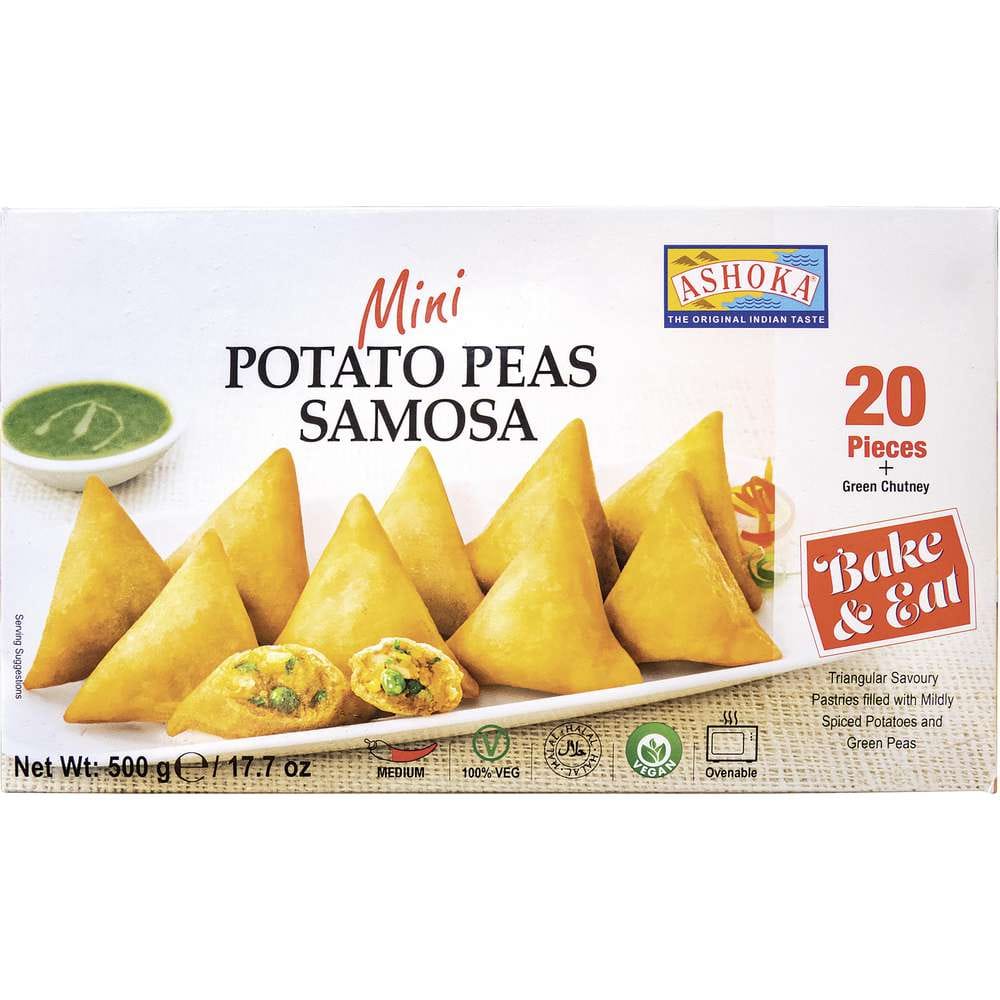 Frozen Ashoka Potato Peas Mini Samosa (20pieces) 500gm - Only Berlin Same Day Delivery - Spice Village