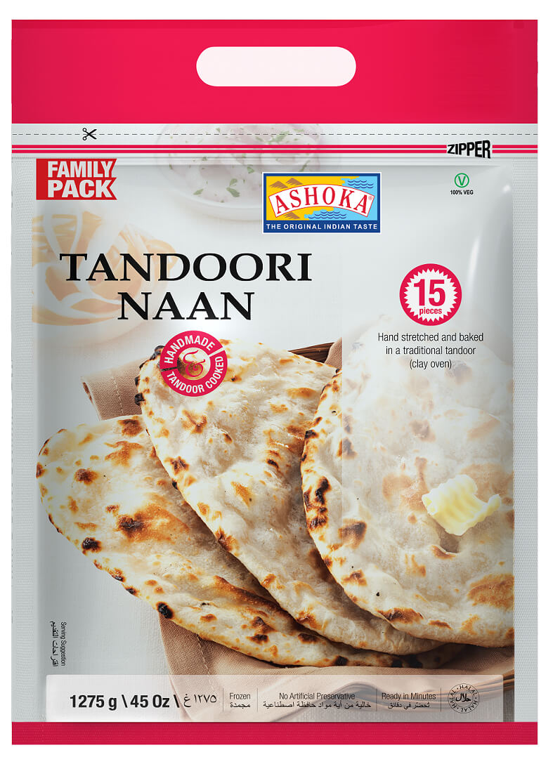 Frozen Ashoka Tandoori Naan Family Pack (15 pieces) 1.275kg - Only Berlin Same Day Delivery - Spice Village