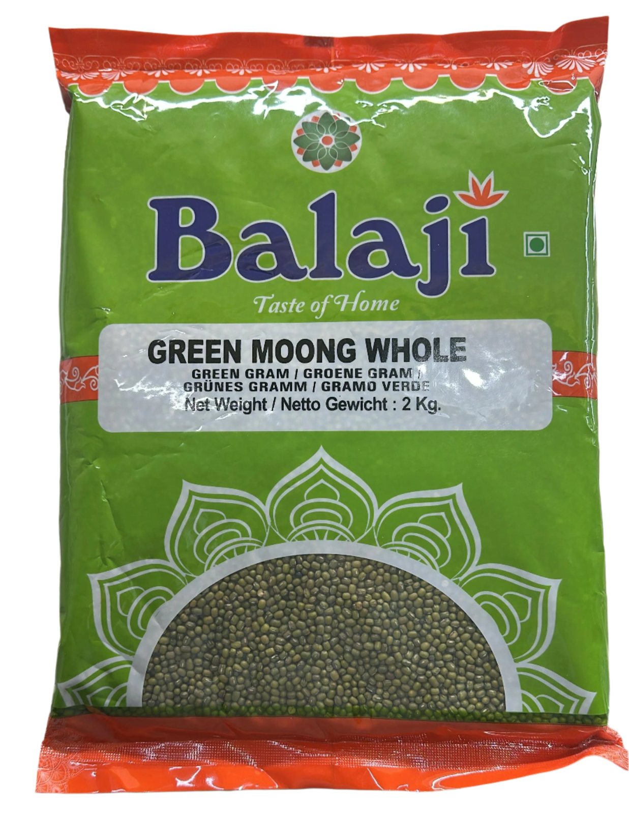Balaji Green Moong Whole 2kg - Spice Village