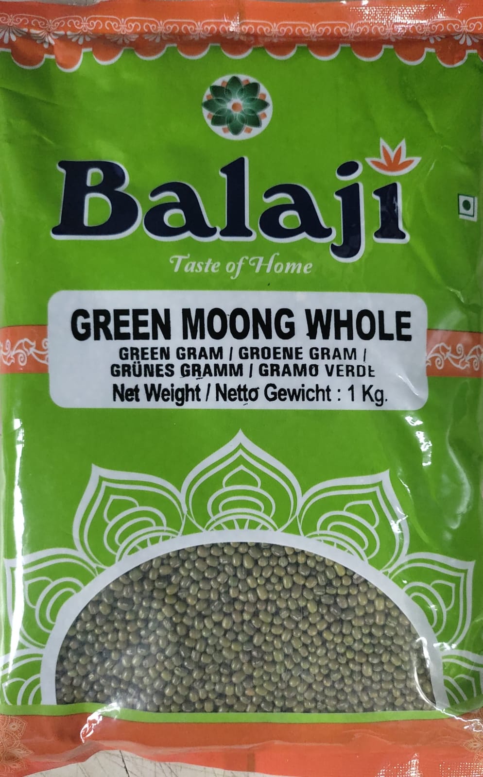 Balaji Green Moong Whole 500gm - Spice Village