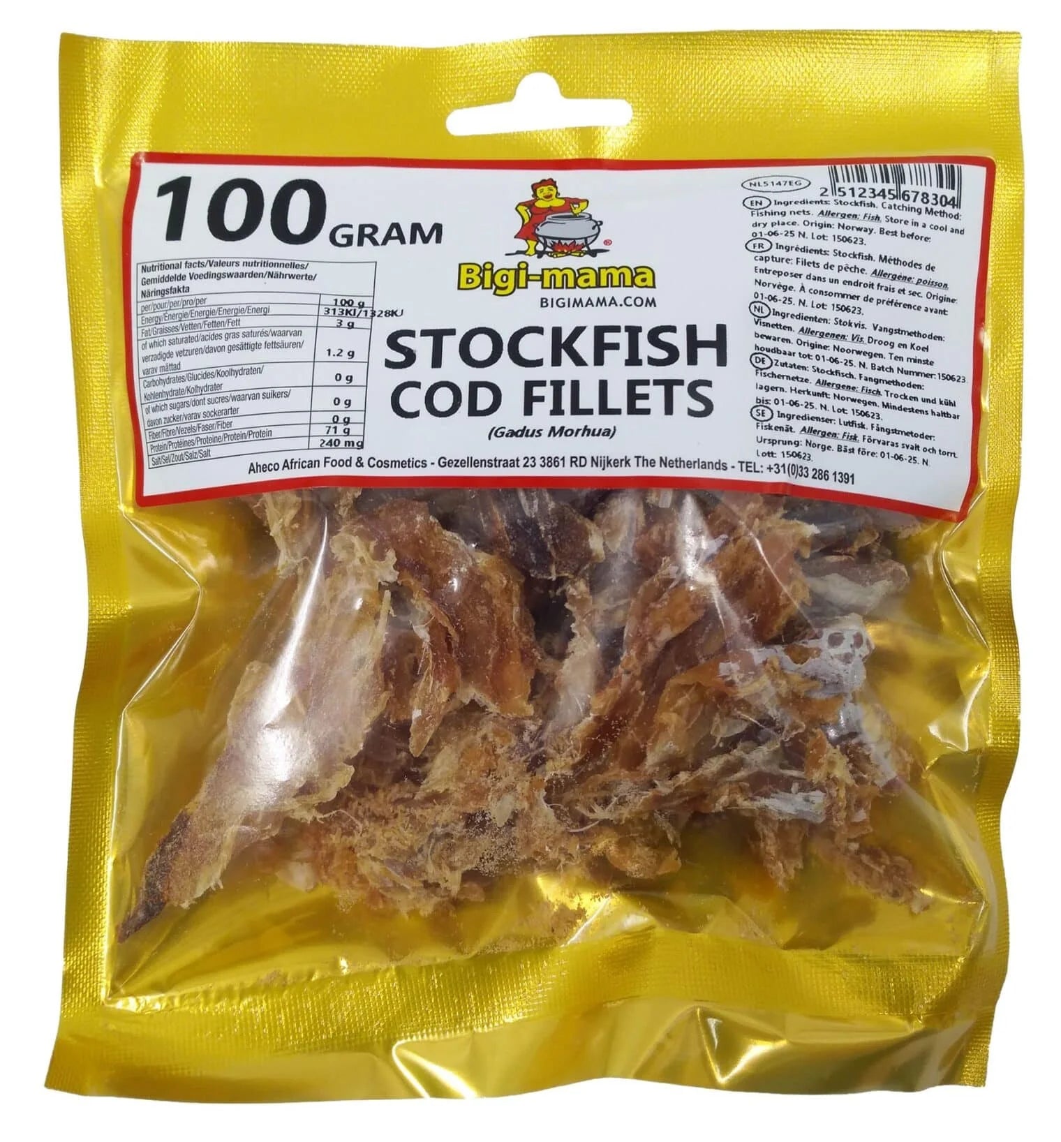 Bigi Mama Stockfish COD Fillet(Skinless) 100gm - Spice Village