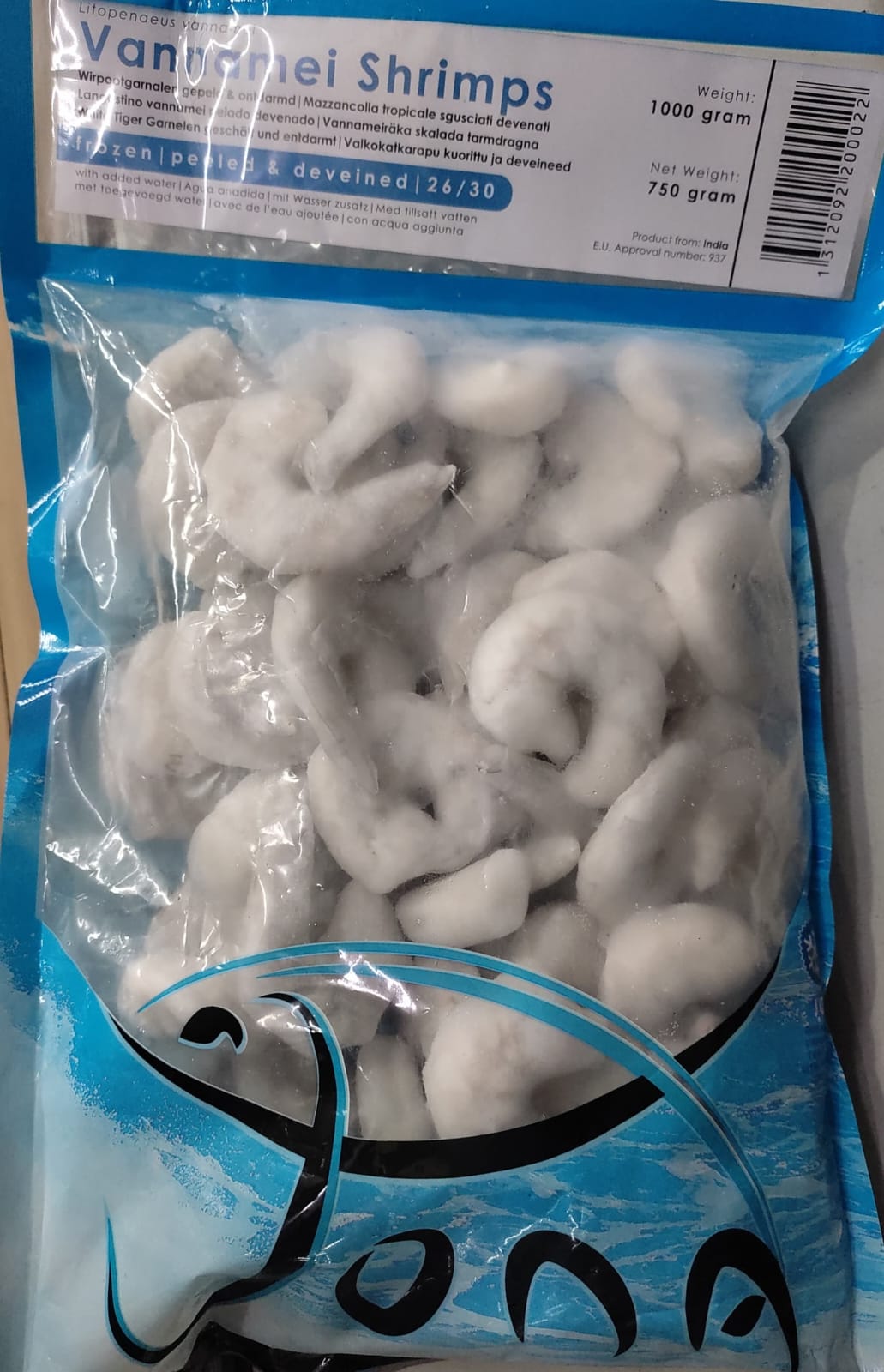 Frozen Jona Prawns (Shrimp) P & D 26/30 (700 - 800gm) - Only Berlin Same Day Delivery - Spice Village