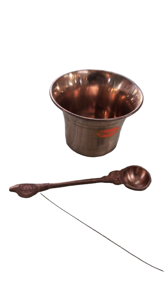 Copper Panchapatra with spoon