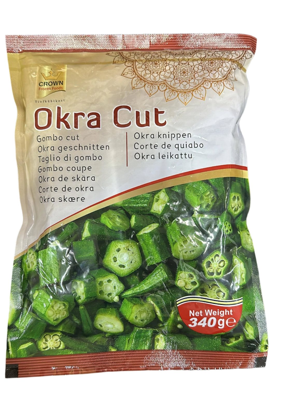 Frozen Crown Okra Cut 340gm - Only Berlin Same Day Delivery - Spice Village