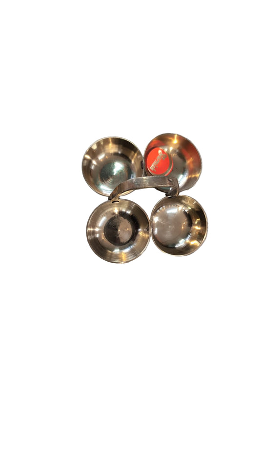 Brass Puja Chowmukh/Chopala Bowl Stand For Haldi, Kumkum, Rice, Elaichi, Mishri, Roli(3 Inch)