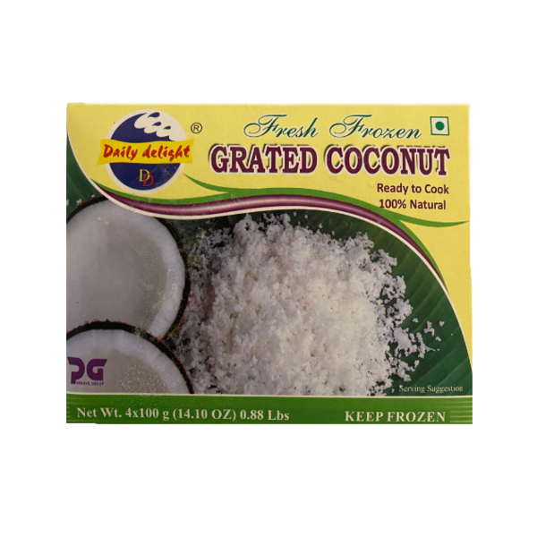 Frozen Daily Delight Grated Coconut 400gm(100gm x4) - Only Berlin Same Day Delivery - Spice Village