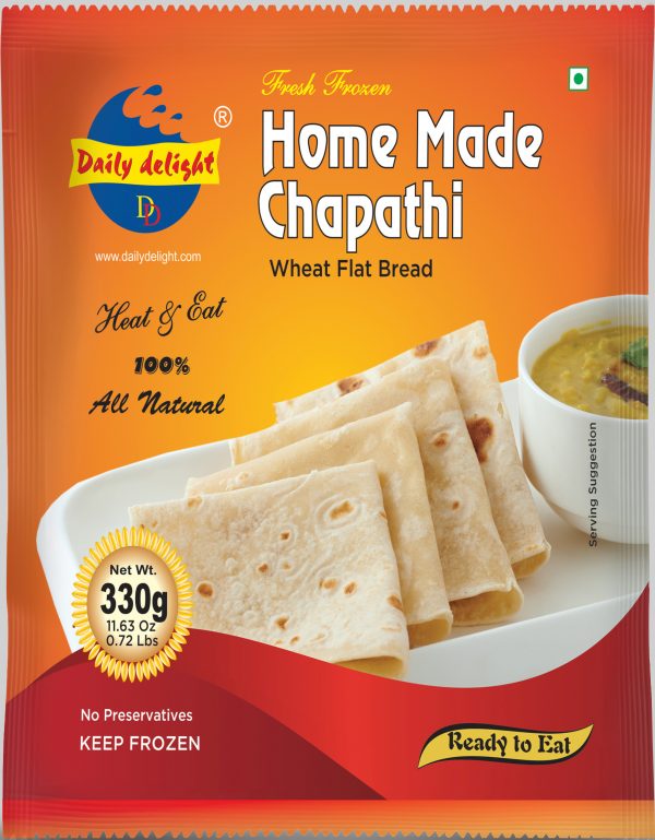 Frozen Daily Delight Home Made  Chapathi Chapati  330gm - Only Berlin Same Day Delivery - Spice Village