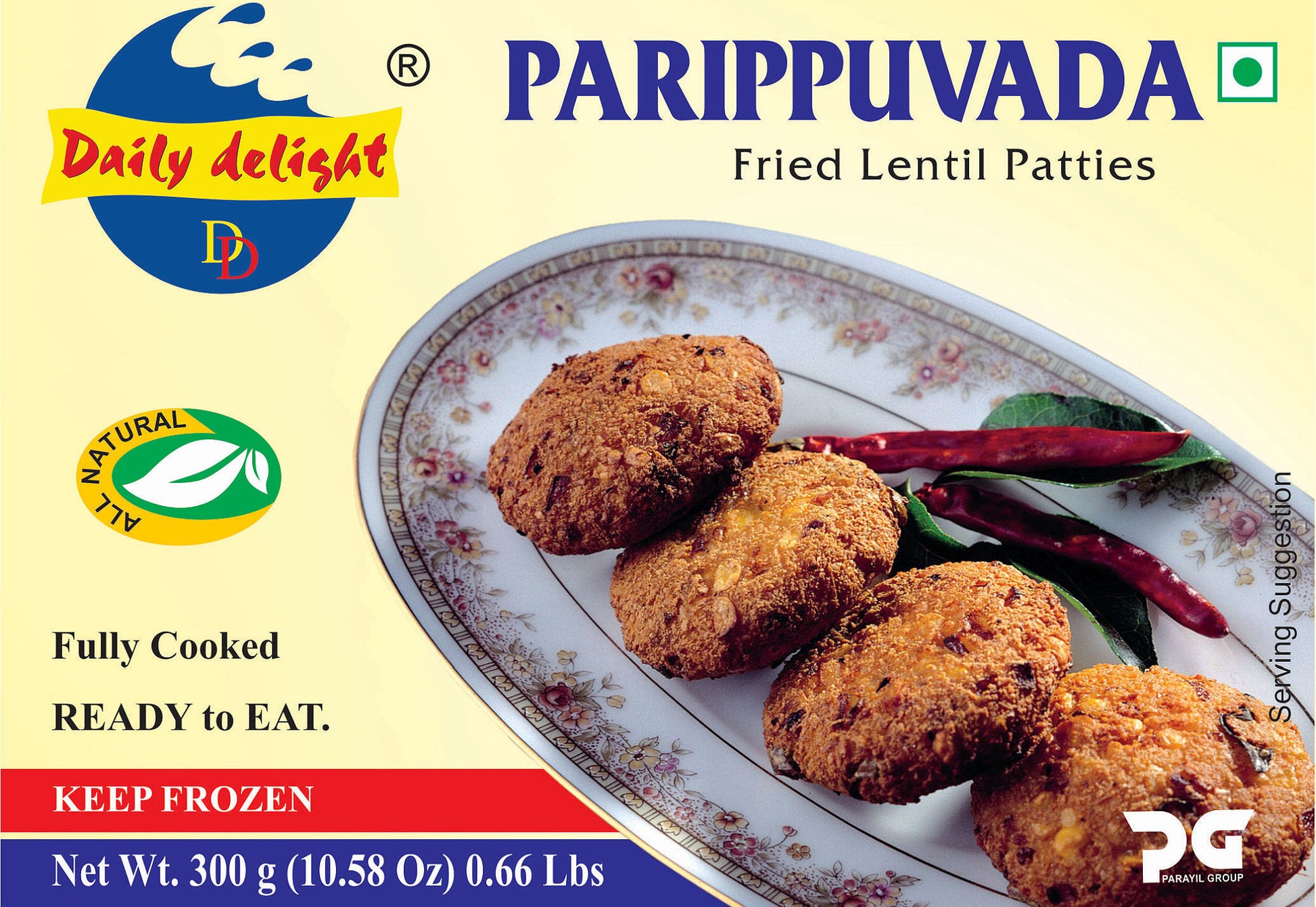 Frozen Daily Delight Parippuvada 300gm - Only Berlin Same Day Delivery - Spice Village