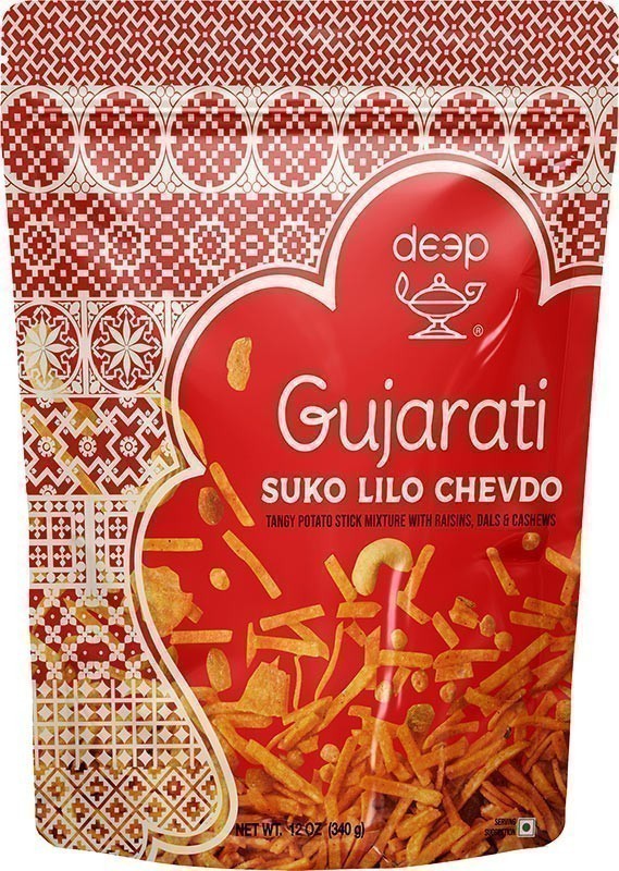 Deep Gujarati Suko Lilo Chevdo 340gm - Spice Village