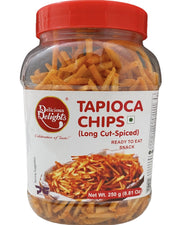 Delicious Delights Tapioca Chips (Long cut) Hot 250gm - Spice Village