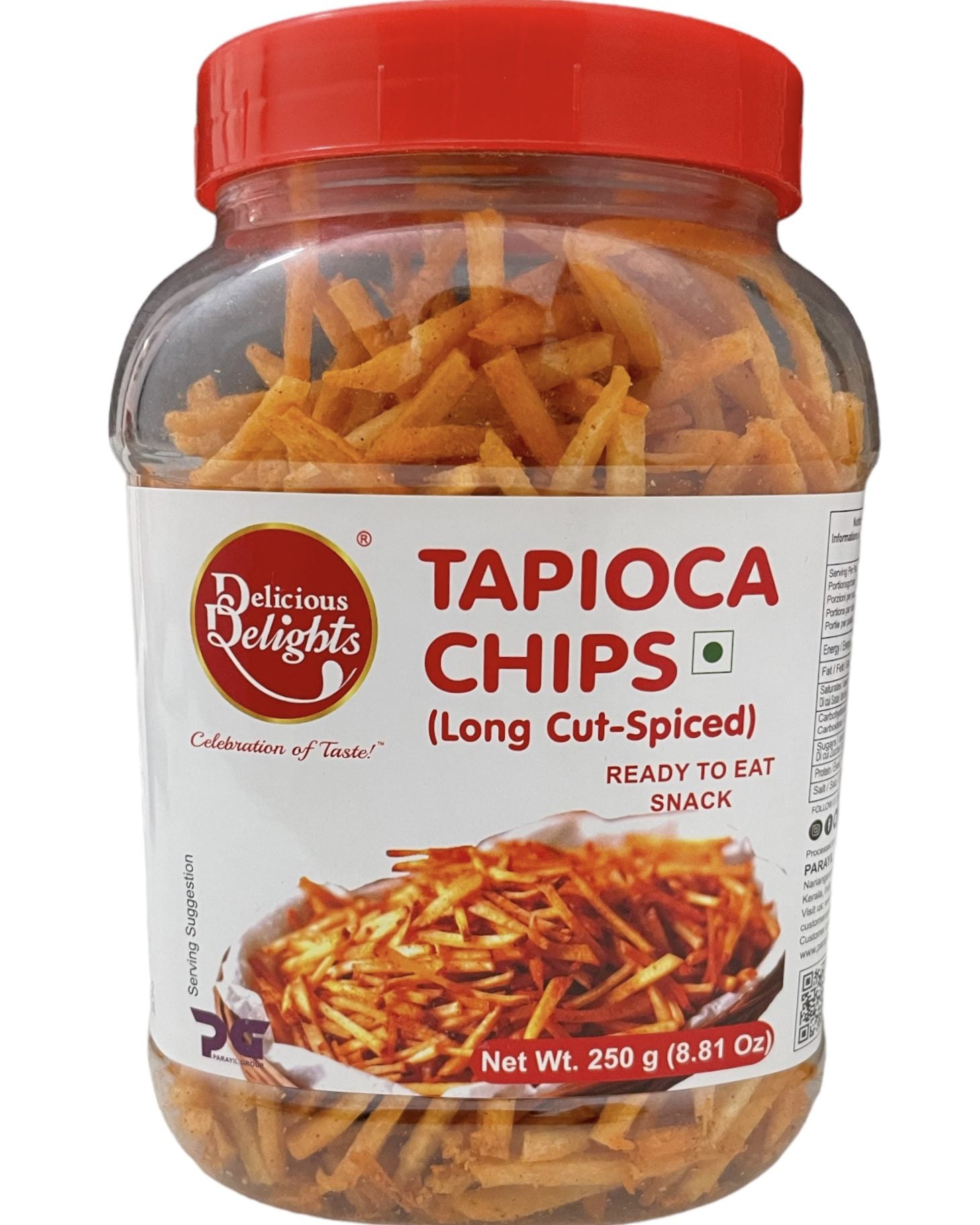 Delicious Delights Tapioca Chips (Long cut) Hot 250gm - Spice Village