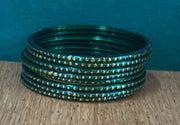 Glass Bangles(Green) 8pcs