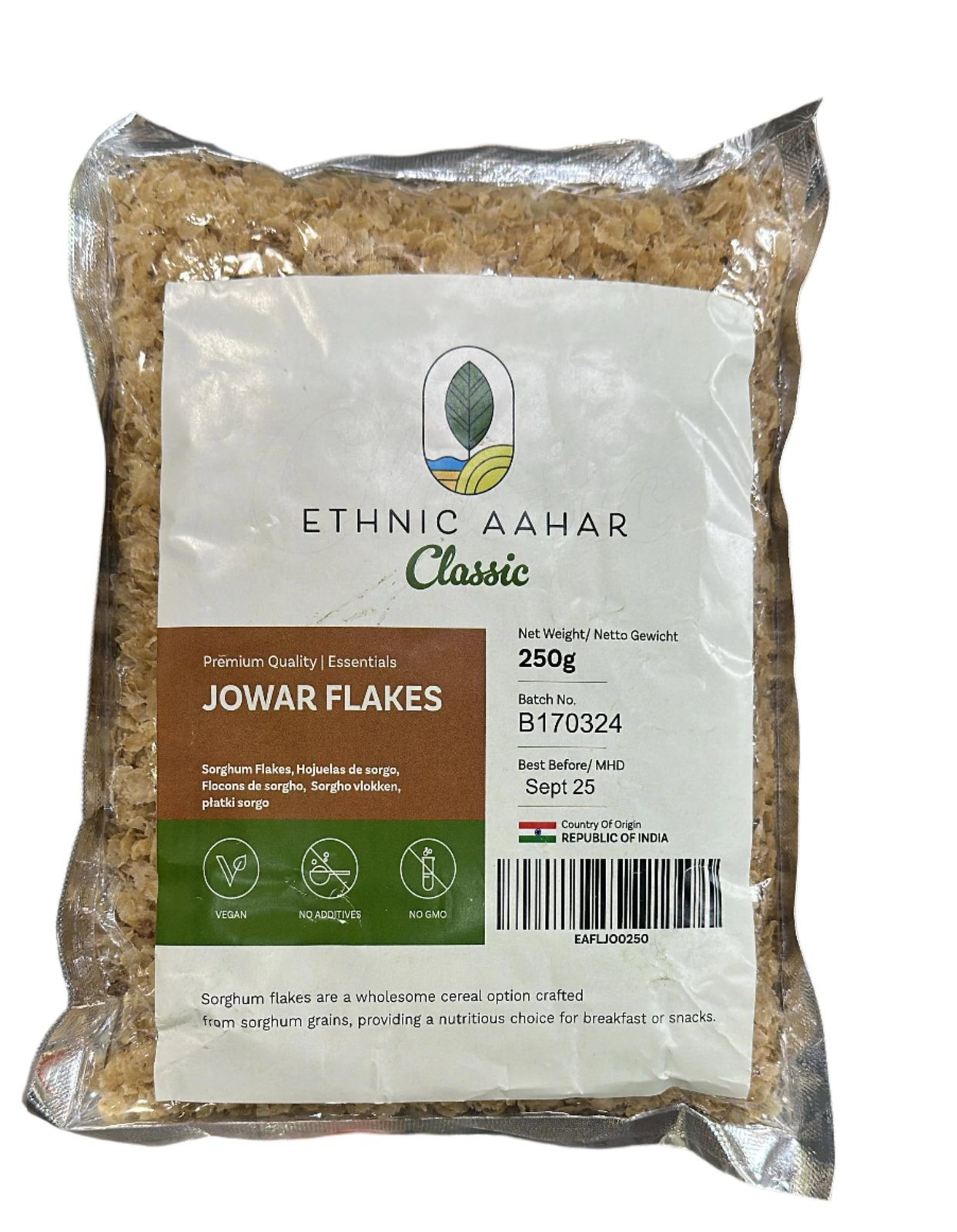 Ethnic Aahar Juwar Flakes 250gm(September 25) - Spice Village