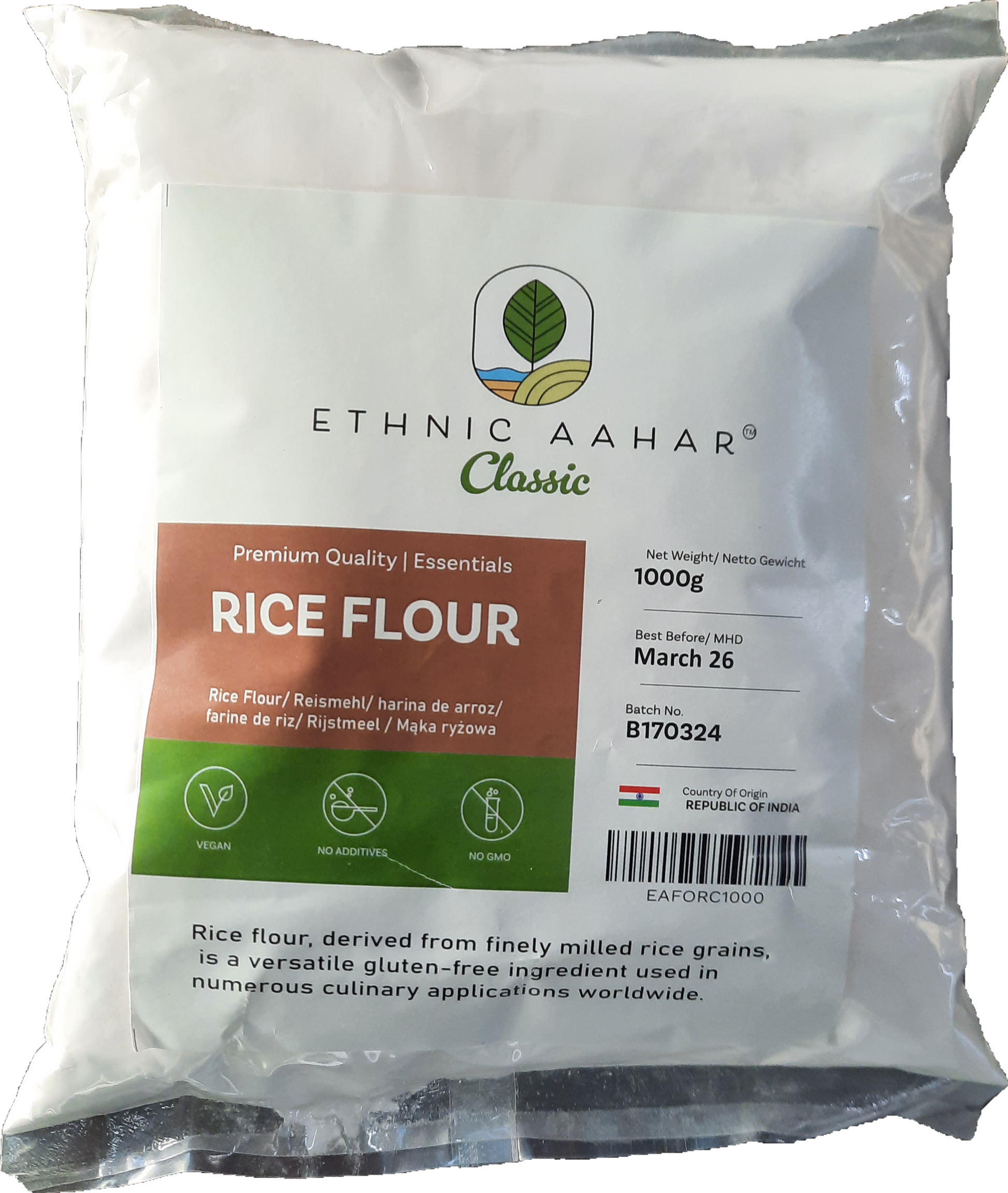 Ethnic Aahar Rice Flour 1kg - Spice Village