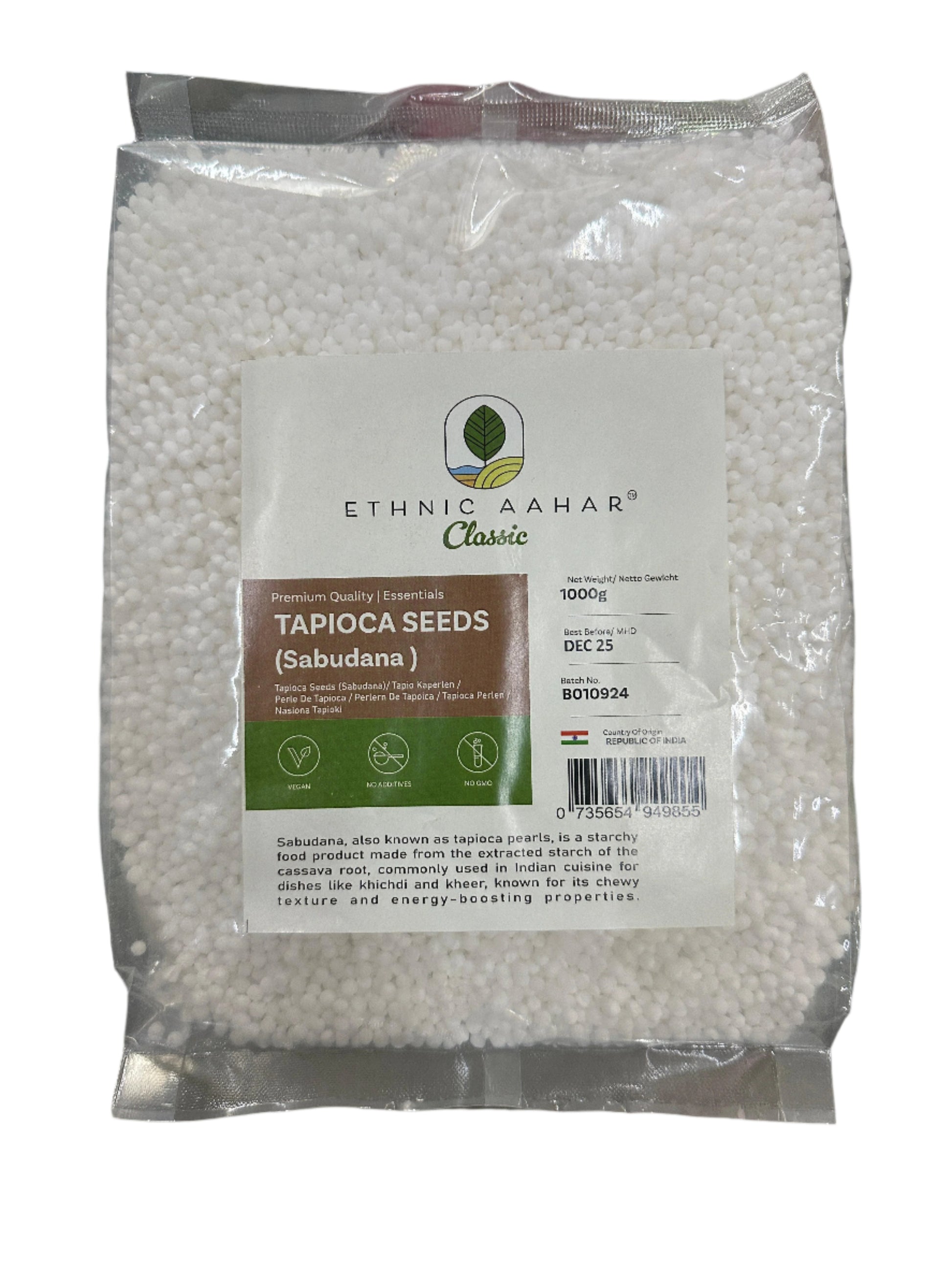 Ethnic Aahar Tapioca Seeds (Sabudana) 1kg - Spice Village