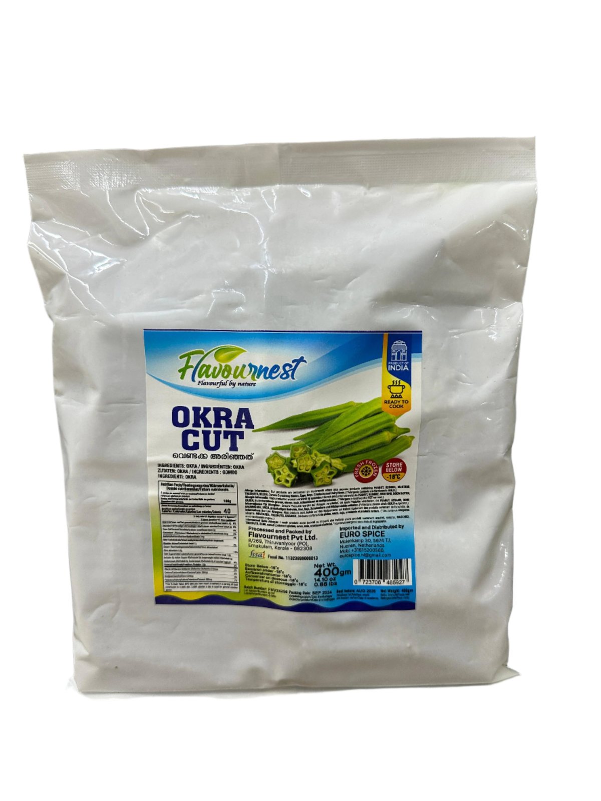 Frozen Flavournest Okra Cut 400gm - Only Berlin Same Day Delivery - Spice Village