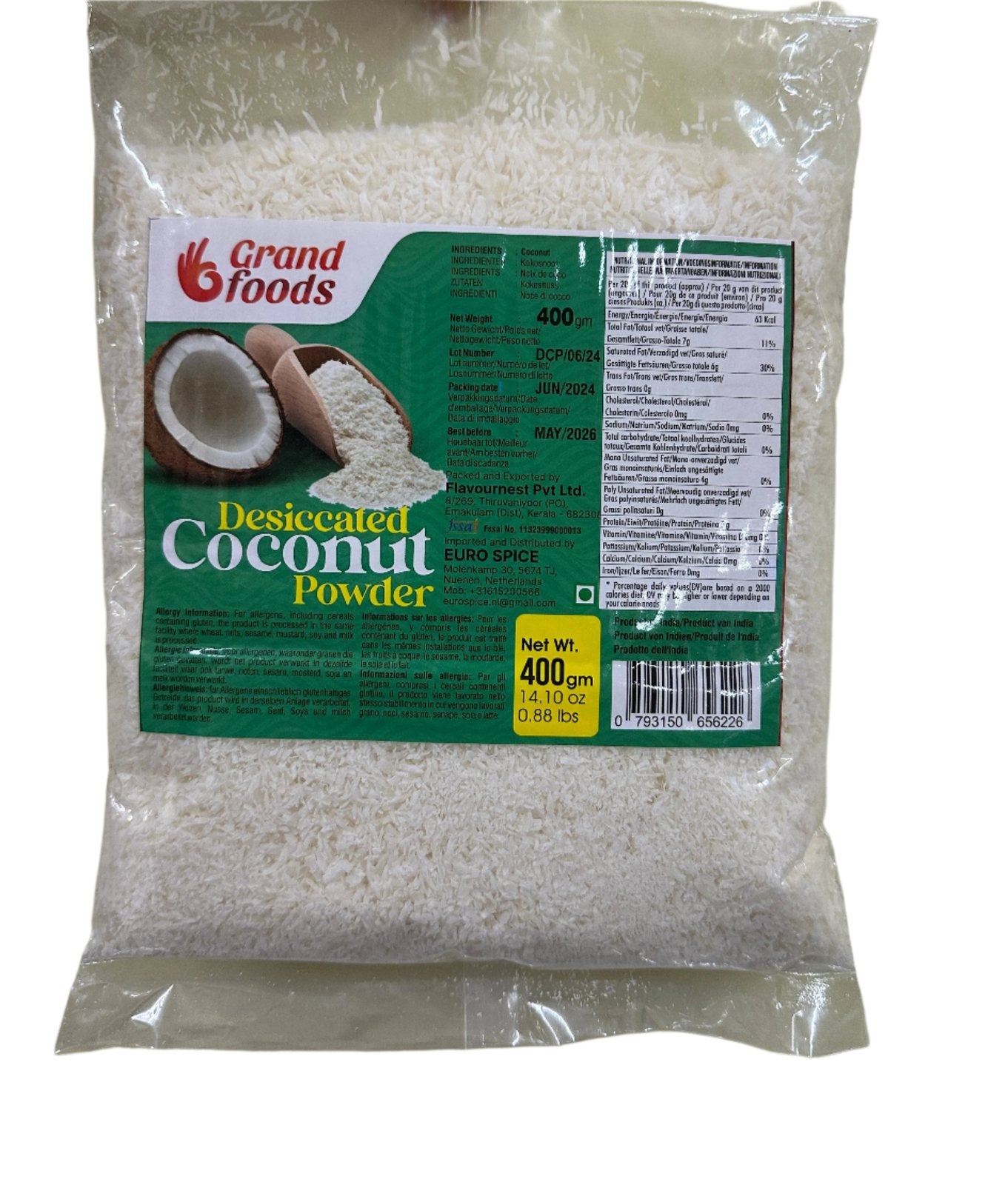 Grand Foods Dessicated Coconut 400gm - Spice Village