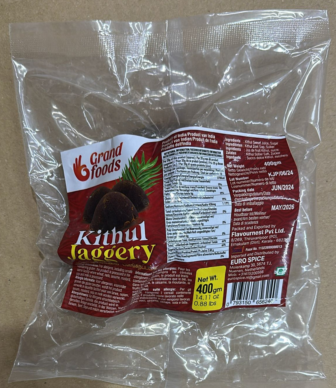 Grand Foods Kithul Jaggery 500gm - Spice Village