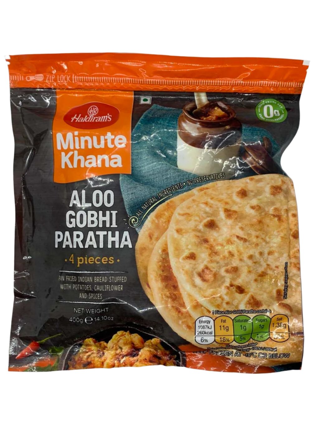 Frozen Haldiram's Aloo Gobhi Paratha 400gm - Only Berlin Same Day Delivery - Spice Village