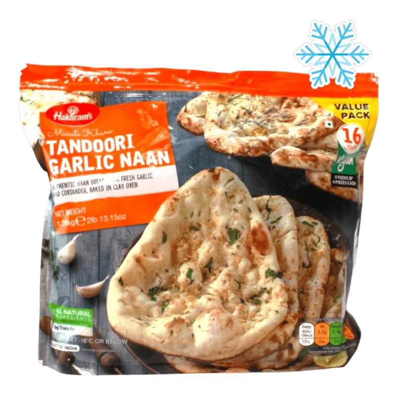 Frozen Haldiram's Tandoori Garlic Naan(Vegan) 1.28kg - Only Berlin Same Day Delivery - Spice Village