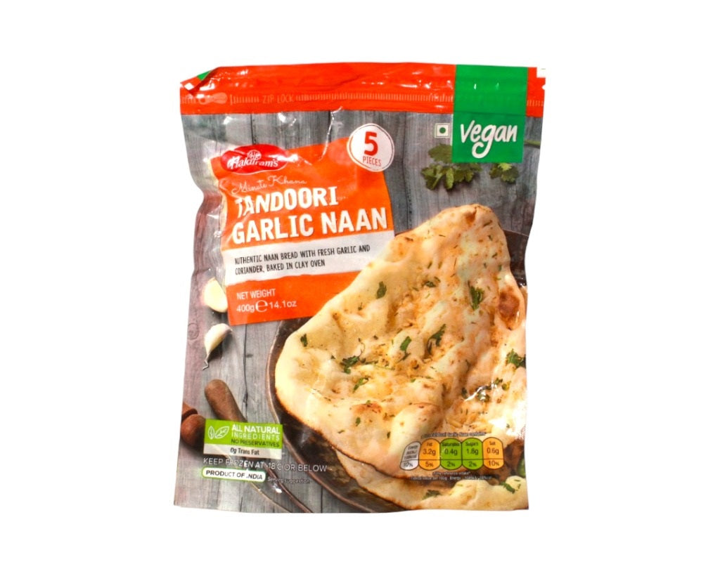 Frozen Haldiram's Tandoori Garlic Naan(Vegan) 400gm - Only Berlin Same Day Delivery - Spice Village