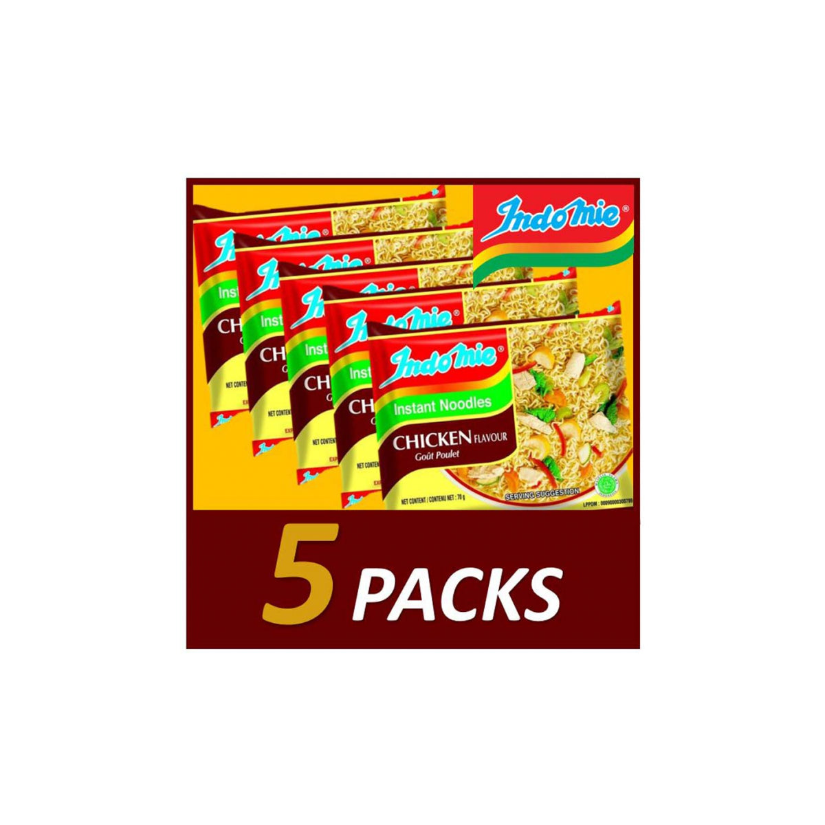 Indomie Chicken Flavour Instant Noodles (Nigerian) (Valu Pack - 5 pack) 375gm - Spice Village
