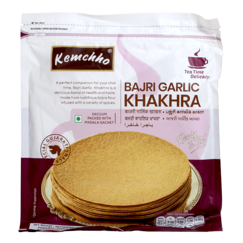 Kemchho Bajri Garlic Khakhra 200gm - Spice Village