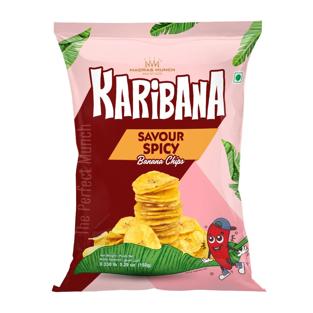 Madras Munch - Banana Chips(Savour Spicy) 150gm - Spice Village