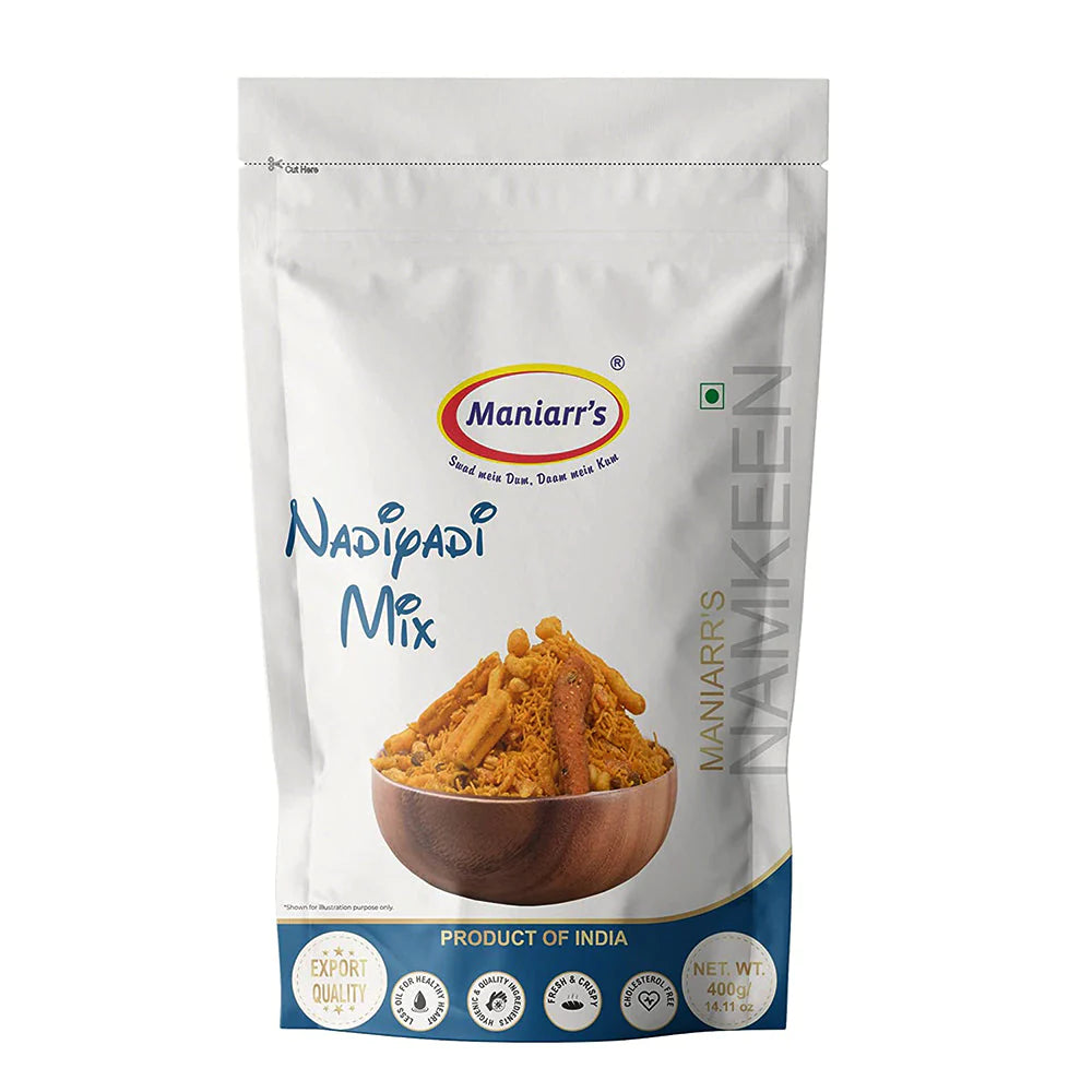 Maniarr's Namkeen Nadiyadi Mix 200gm - Expiry: October 2025 - Spice Village