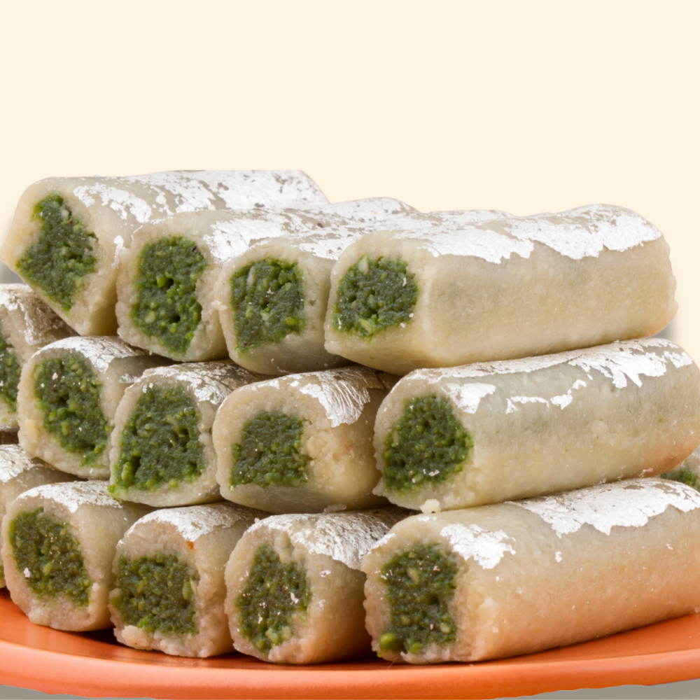Mishti Sweets Kaju Pista Roll 250gm - Spice Village