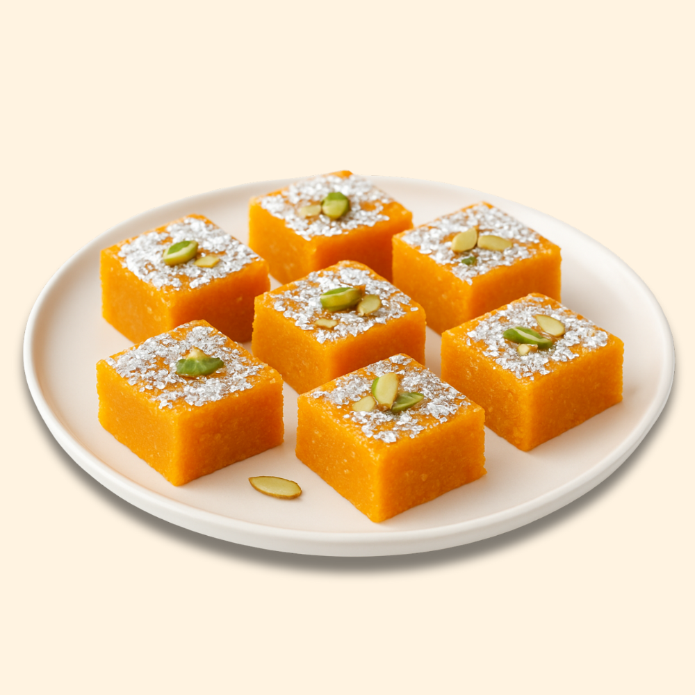 Mishti Sweets Orange Barfi 250gm - Spice Village