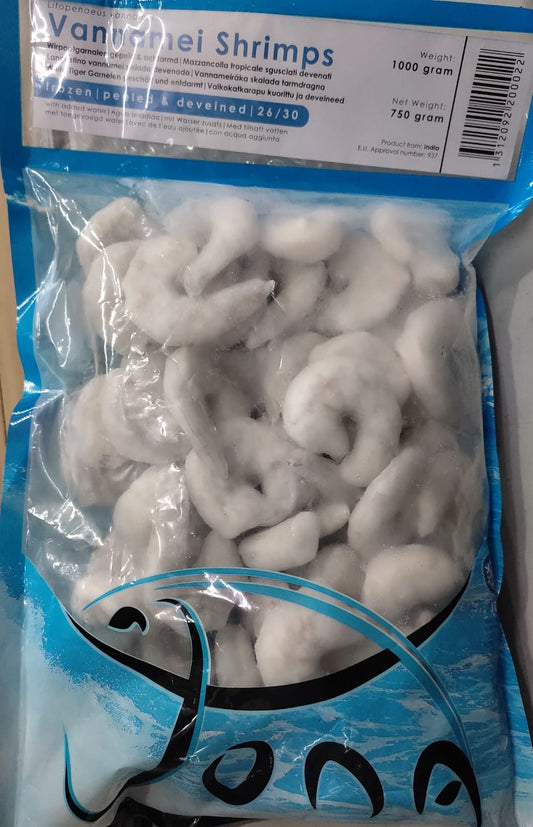 Frozen Jona Prawns (Shrimp) P & D 26/30 (700 - 800gm) - Only Berlin Same Day Delivery